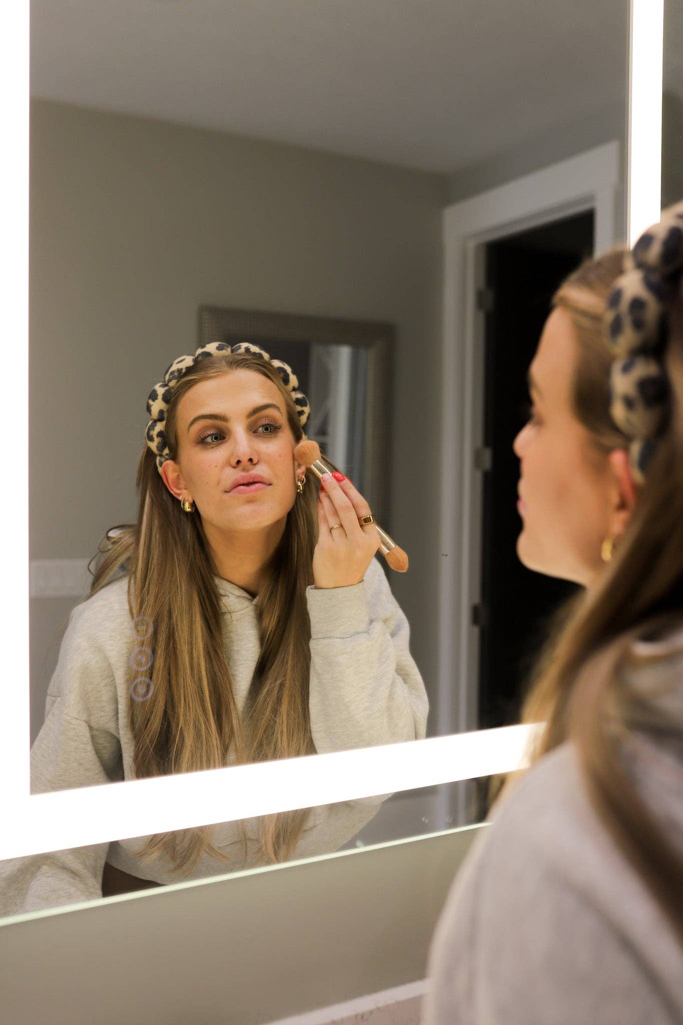 GRWM HEADBAND & WRISTBAND SET: BLUE STRIPED / WITH WRISTBANDS