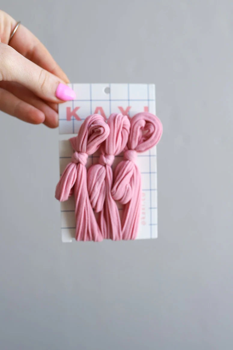 Bow Slick Back Ponytail - Strawberry Pink