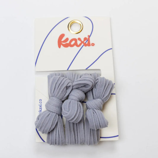 Nylon Bow Slick Back Hair Ties - Cloud