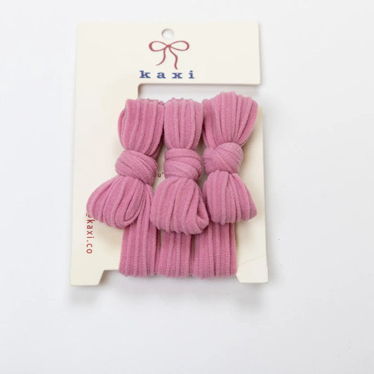 Nylon Bow Slick Back Hair Ties - Mauve