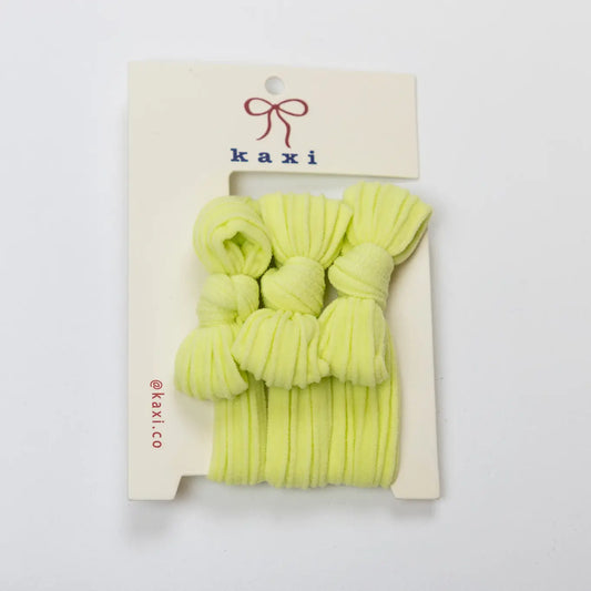 Nylon Bow Slick Back Hair Ties - Neon